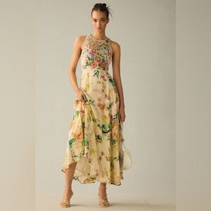 Anthropologie Floral A-Line Maxi Dress